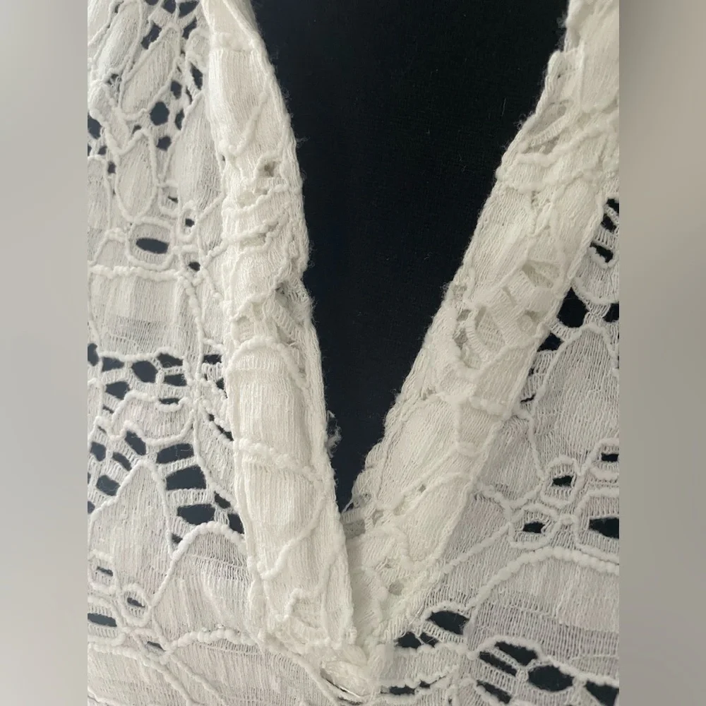 Maison Jules polo style lace look top in small - Picture 2 of 8